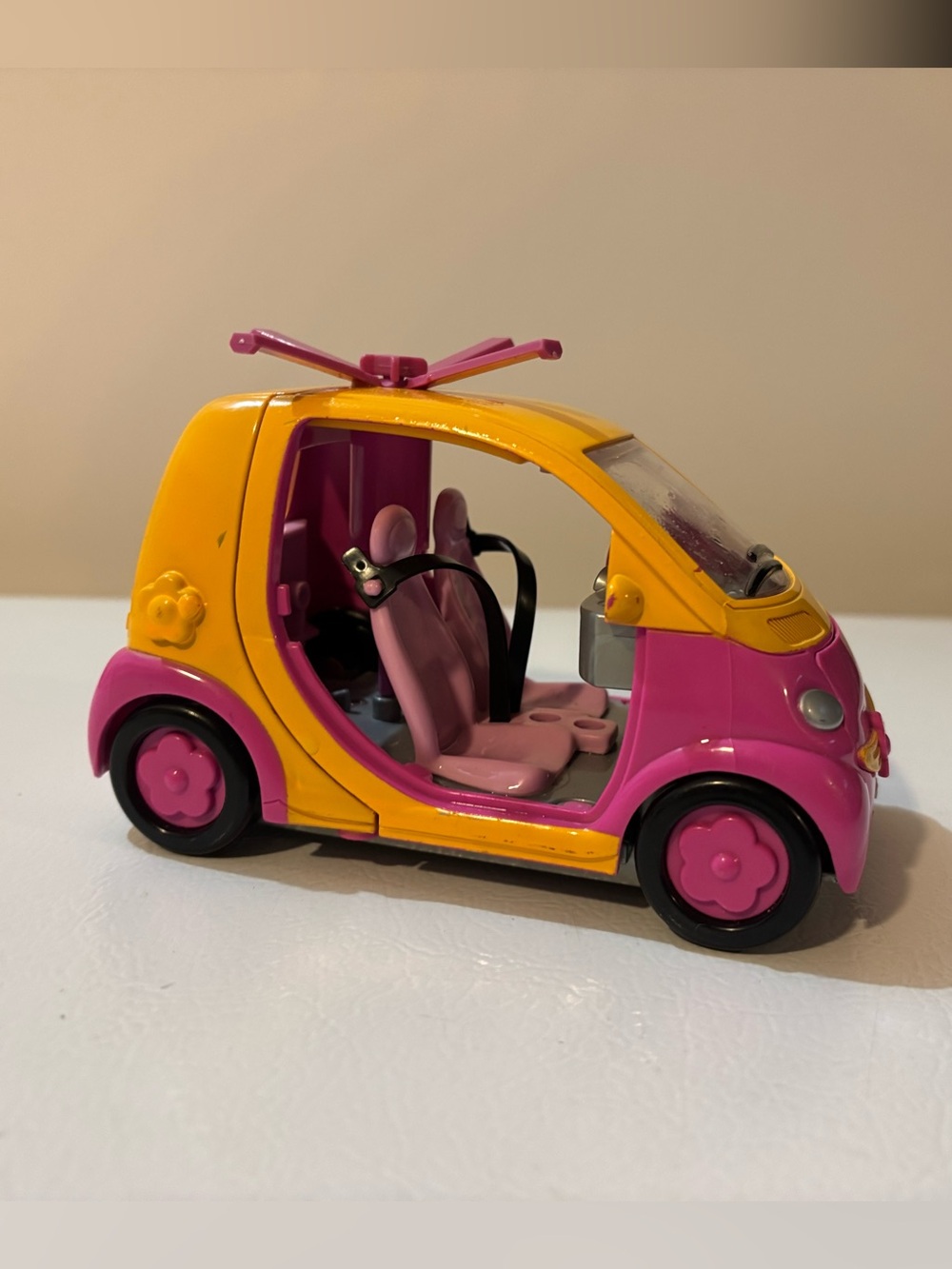 2/15$ 🦊 Polly Pocket 2004 Pink Plastic Helicopter Convertible Car Vehicle Toy